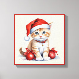 Festive Cats in jul Costumes - Helgdag Vibes Canvastryck