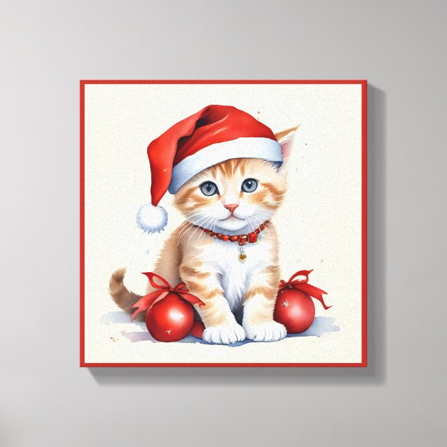 Festive Cats in jul Costumes - Helgdag Vibes Canvastryck (Framsida)