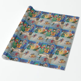 Festive Cats Wrapping Papper 4 Presentpapper
