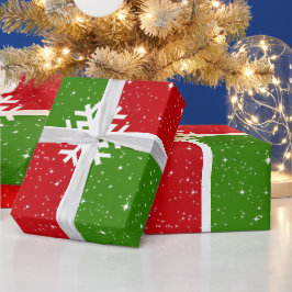 Festive C'est Noel on Red White and Grönt Presentpapper