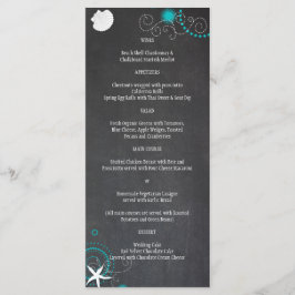 Festive Chalkboard Beach Wedding Meny