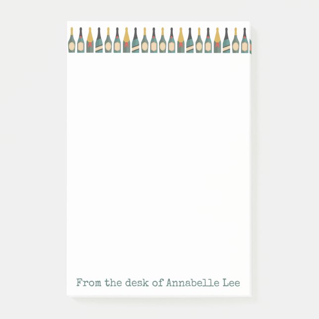 Festive Champagne Flaskor Post-it Block (Framsida)