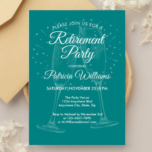Festive Champagne Womens Pension Firande Inbjudningar