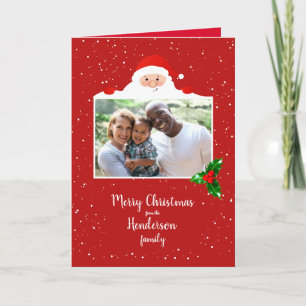 Festive Cheeky Santa - Anpassningsbar Photo - Pers Kort