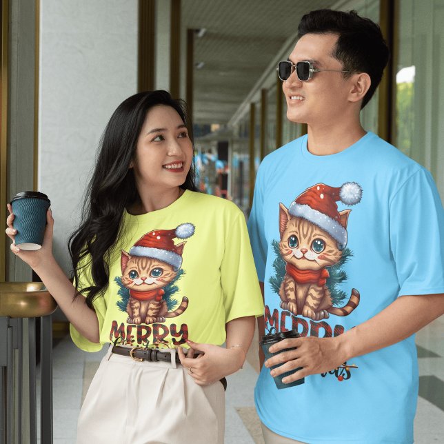 Festive Cheer: Grönt Illustrative God jul T Shirt (Skapare uppladdad)