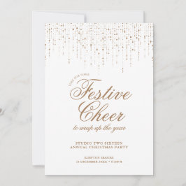 Festive Cheer Guld Tinsel Corporate Julfest Inbjudningar