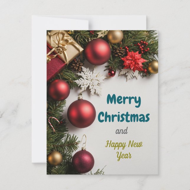 Festive Cheer: jul och nyår Hälsning Julkort (Framsida)