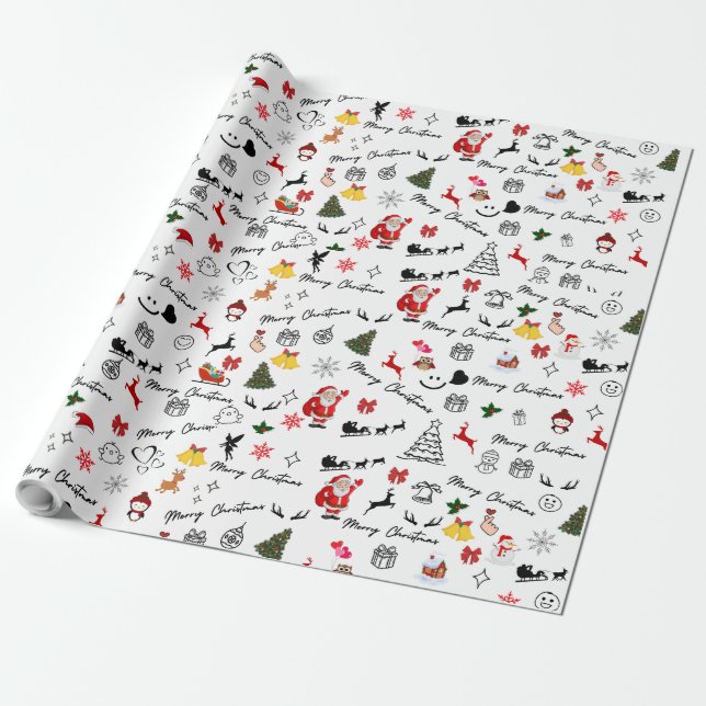 🎄 Festive Cheer Julafton Wrapping Papper Presentpapper (Utrullad)