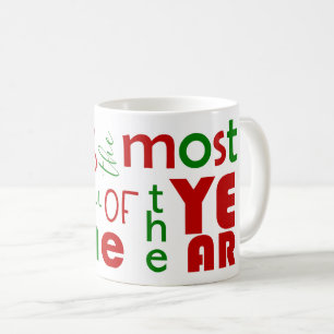 Festive Cheerful Red Grönt jul Kaffemugg