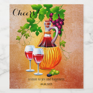 Festive Cheers Firande Vin etikett