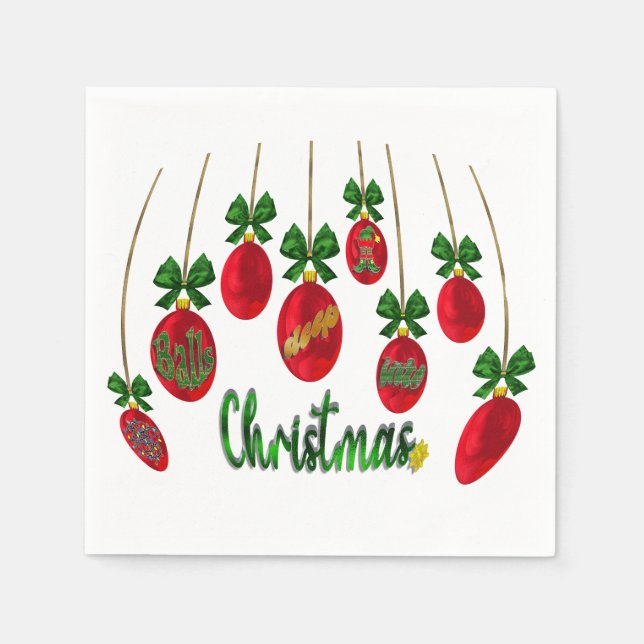 Festive Chef: Bollar Deep Jul Napkins Pappersservett (Framsidan)