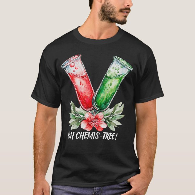 Festive Chemistry Test Tube Pun Art T Shirt (Framsida)