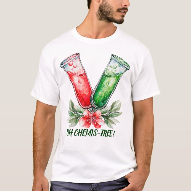 Festive Chemistry Test Tube Pun Art T Shirt (Framsida)