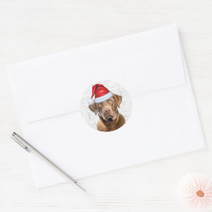 Festive Chesapeake Bay Hund Woof Art jul Runt Klistermärke