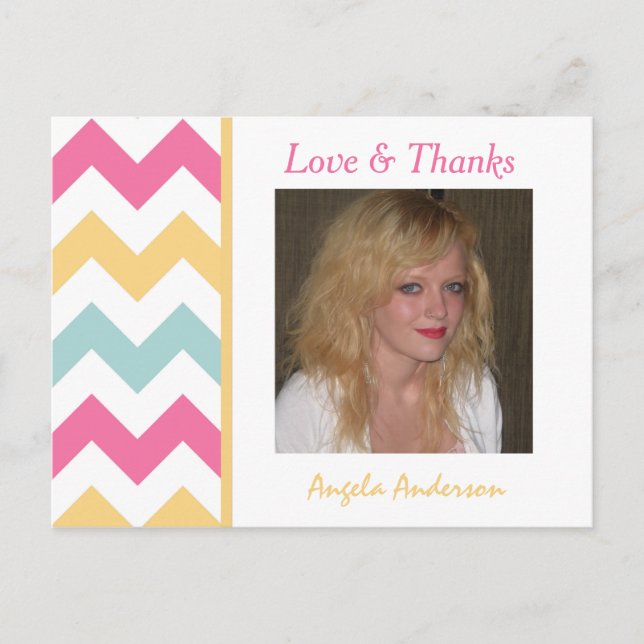 Festive Chevron: Foto Tack Postcard Vykort (Framsida)