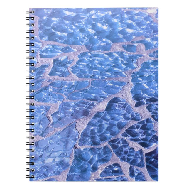 Festive Chic Glitter Blue Stones Anteckningsbok Med Spiral (Framsidan)