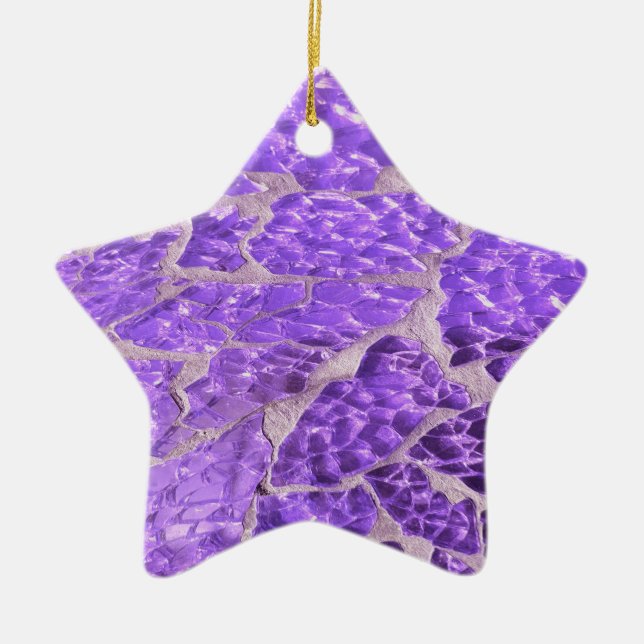 Festive Chic Shiny Lila Glitter Stones Julgransprydnad Keramik (Framsidan)