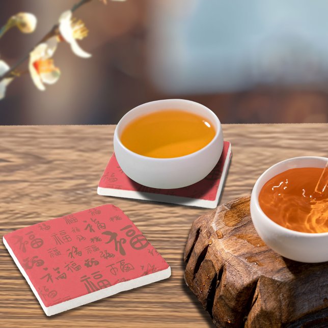 Festive Chinese Character Calligraphy 福 Blessings Stenunderlägg (Skapare uppladdad)