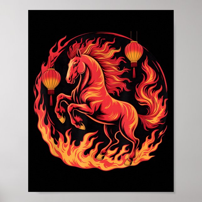 Festive Chinese New Year 2026 Horse Lantern Cultur Poster (Framsidan)