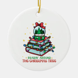 Festive Christmas Book Lover Julgransprydnad Keramik