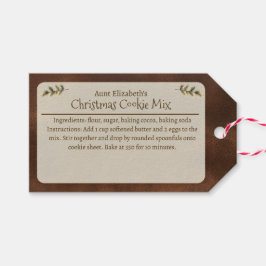 Festive Christmas Cookie Mix Personalized Brown Presentetikett