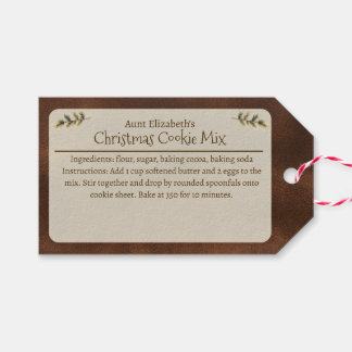 Festive Christmas Cookie Mix Personalized Brown Presentetikett