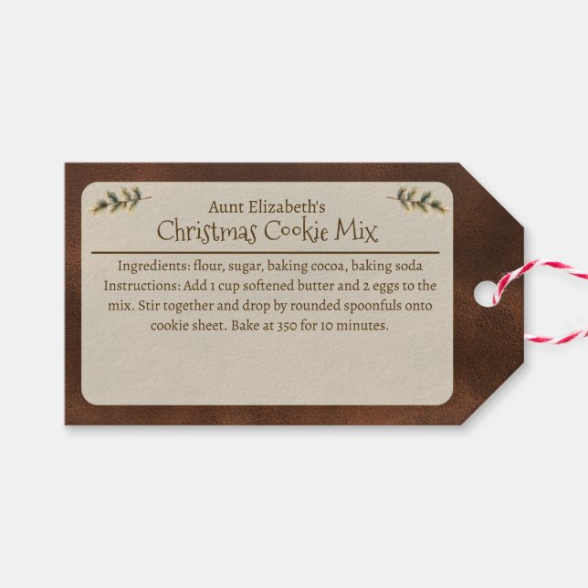 Festive Christmas Cookie Mix Personalized Brown Presentetikett (Framsidan (Horizontal))