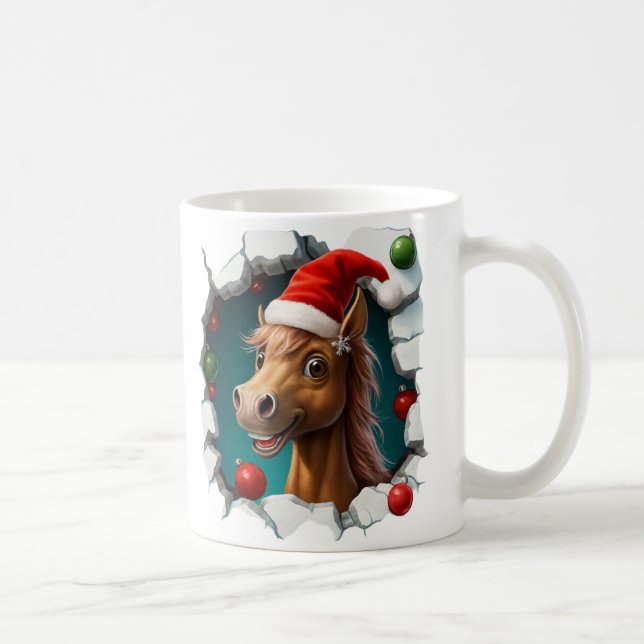 Festive Christmas Featuring Cheerful Horse Design Kaffemugg (Höger)
