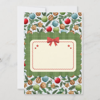 Festive Christmas Flat Card Julkort