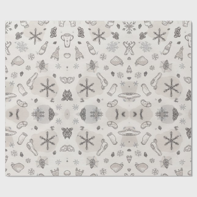 Festive Christmas Holiday Gift Wrap Presentpapper (Platt)