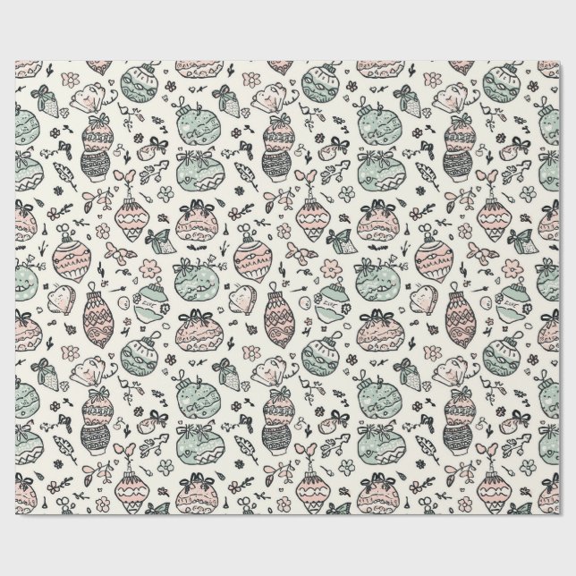 Festive Christmas Holiday Gift Wrap Presentpapper (Platt)