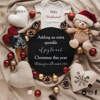 festive Christmas holiday Pregnancy Announcement Inbjudningar