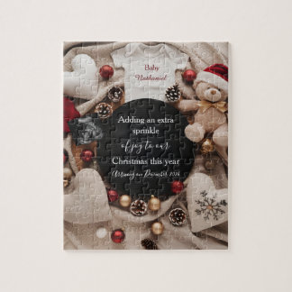 festive Christmas holiday Pregnancy Announcement Pussel