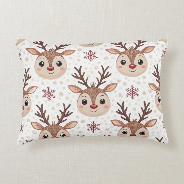 Festive Christmas Lumbar Pillow – Cheerful Holiday Prydnadskudde (Framsidan)