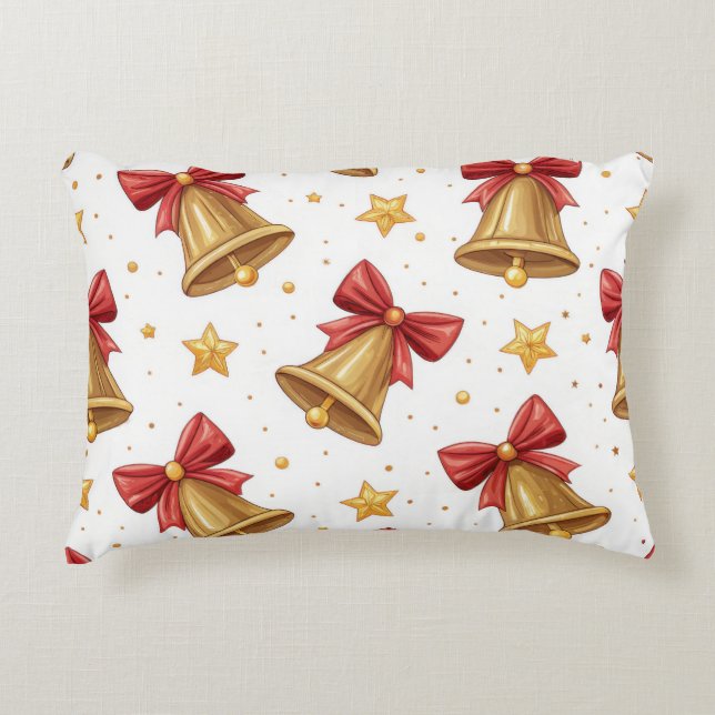 Festive Christmas Lumbar Pillow – Cheerful Holiday Prydnadskudde (Framsidan)