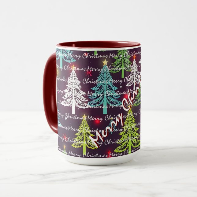 Festive Christmas Luxury Christmas Trees Mugg (Framsida vänster)
