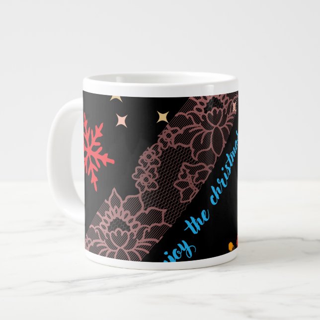 Festive Christmas Mug – Merry Holidays Coffee Cup  Jumbo Mugg (Framsida vänster)