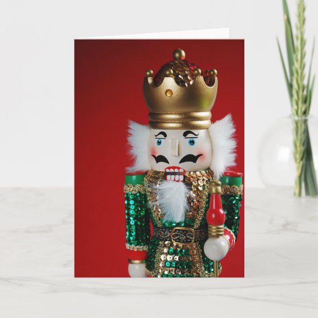 Festive christmas nutcracker-hälsningskort helgkort (Framsida)