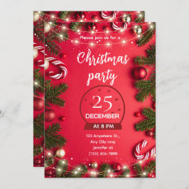 Festive Christmas Party Invitation Inbjudningar