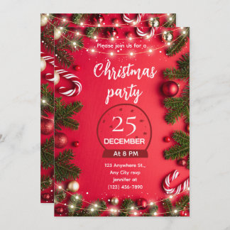 Festive Christmas Party Invitation Inbjudningar