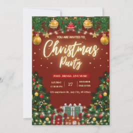 Festive Christmas Party Invitation Inbjudningar