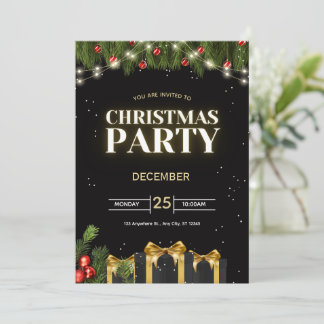 Festive Christmas Party Invitation Inbjudningar