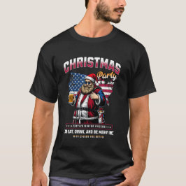 Festive Christmas Party T-Shirt with Santa