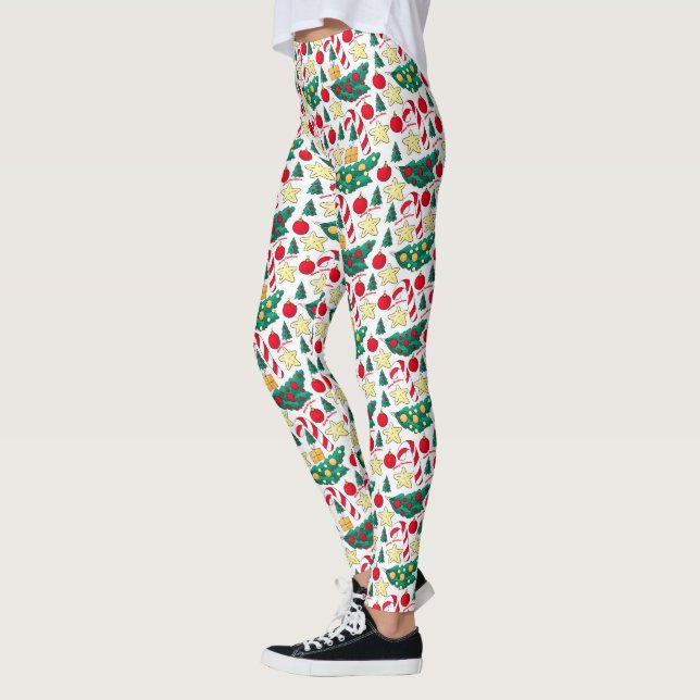 Festive Christmas Pattern Leggings (Vänster)