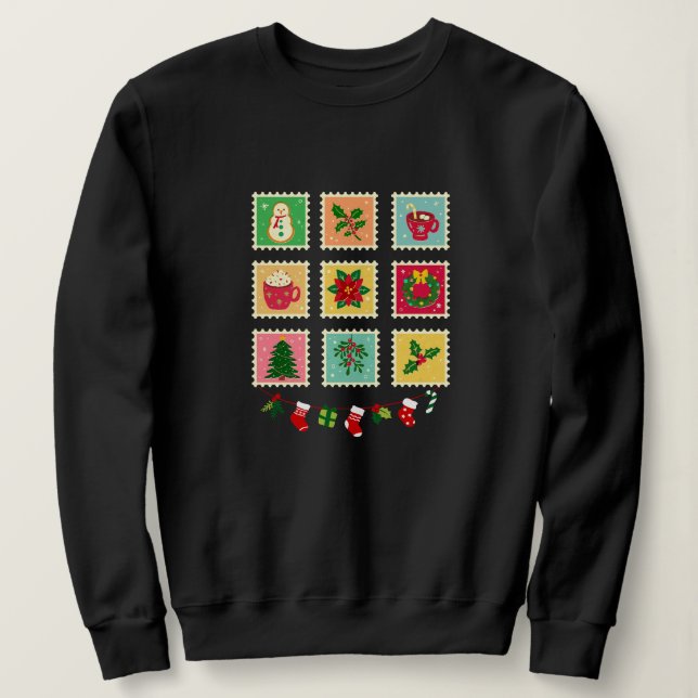 "Festive Christmas Stamp Collection T Shirt (Design framsida)