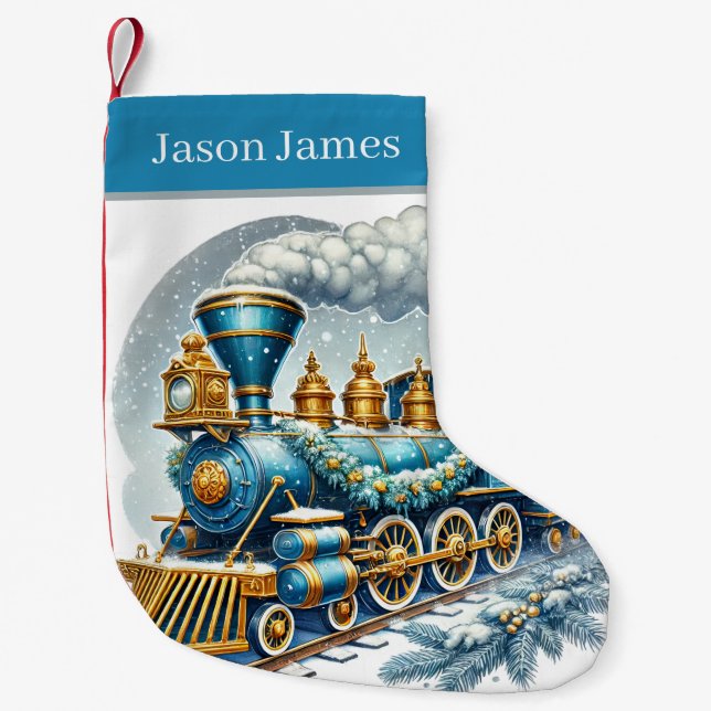 Festive Christmas  train add name Liten Julstrumpa (Framsidan)