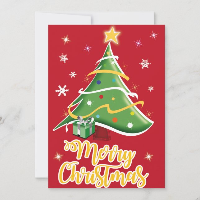 Festive Christmas Tree Holiday Greeting Card Julkort (Framsida)