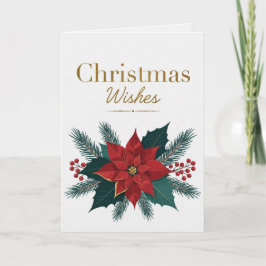 Festive Christmas Wishes Card for Holiday Season Kort