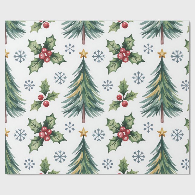 Festive Christmas Wrapping Paper Presentpapper (Platt)