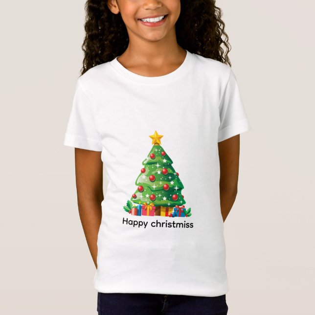 Festive christmiss tree graphic t shirt (Framsida)